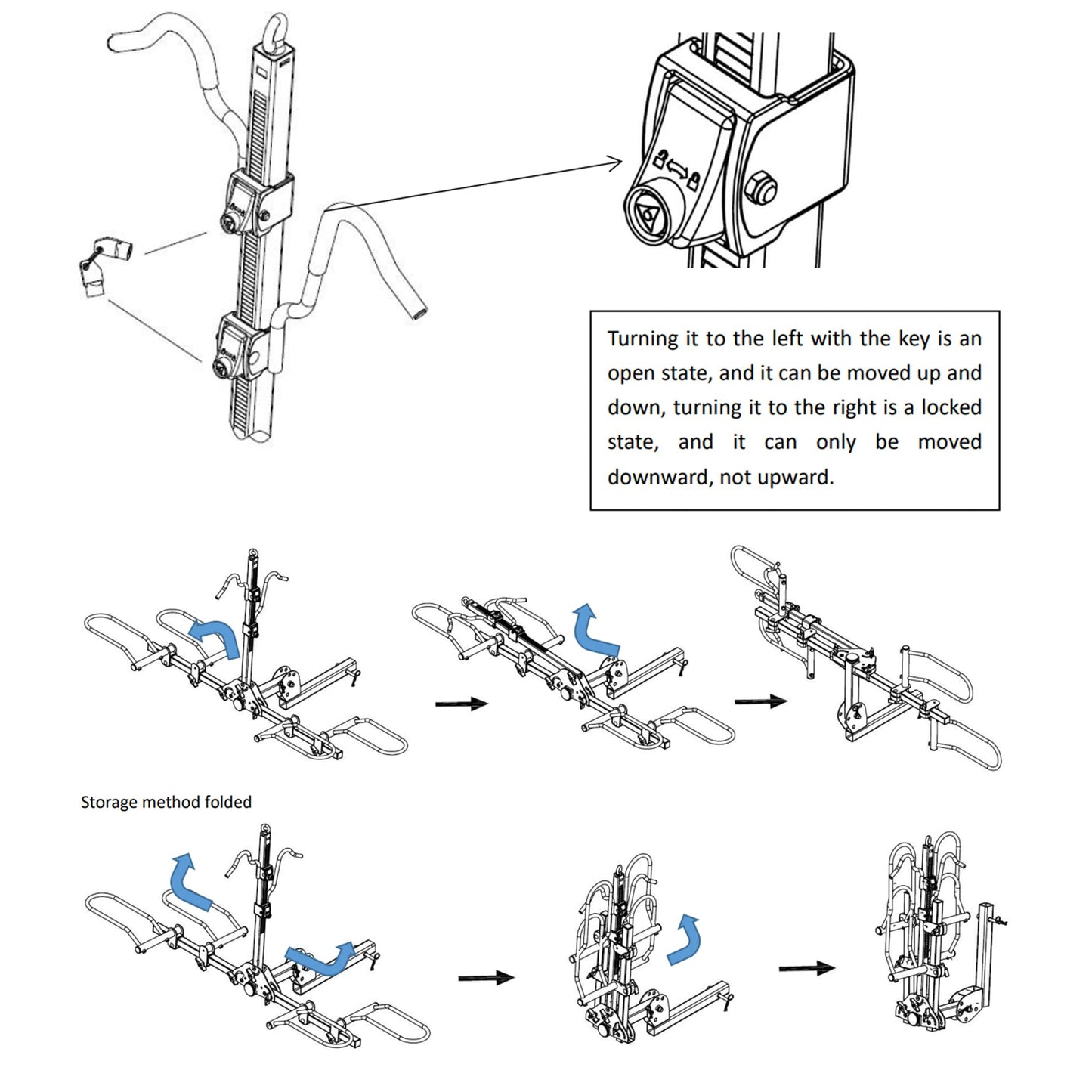 POLESTAR Hitch Mounted 2-Bike Rack, 200lbs Capacity Bike Rack Hitch with Lock, 2" Receiver Foldable Platform Mount for E-Bike, Up to 5" Fat Tire Bicycle and Standard, fit Car Trucks SUVs RVs Trailer