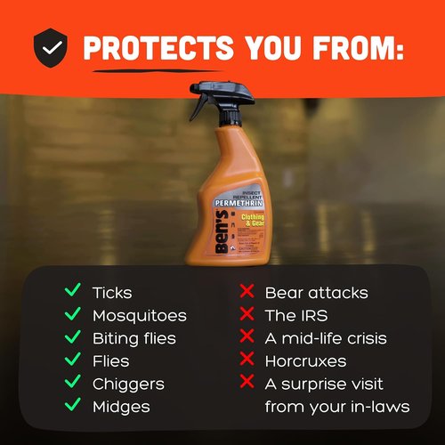 Ben's Clothing & Gear Insect Repellent Spray - Long-Lasting Protection for Clothes & Gear - 24 fl oz