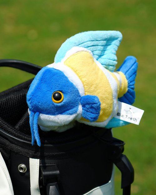 Big Teeth Golf Angelfish Putter Cover, Soft Blade Putter Cover, Plush Funny Putter Head Covers, for Blade Mallet and Hybridds Clubs, Drawstring Closure