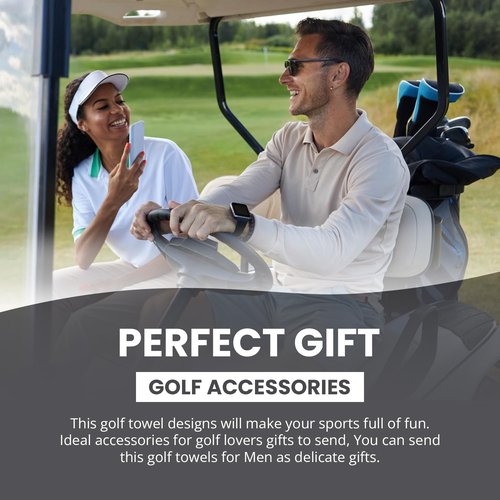 K9King Funny Microfiber Towel - Premium Golf Towel with Clip Holder - Ideal Golf Accessories for Men and Women - Black/White