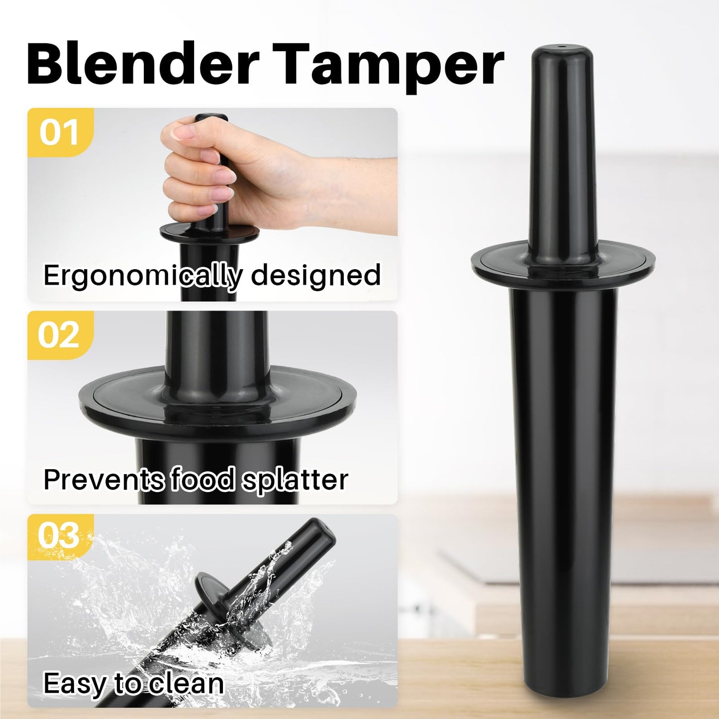 Blender Tamper Compatible with Vitamix 32Oz 48Oz Container, Small Mini Plunger Replacement Part Blender Tamper Stick Tool Accessories