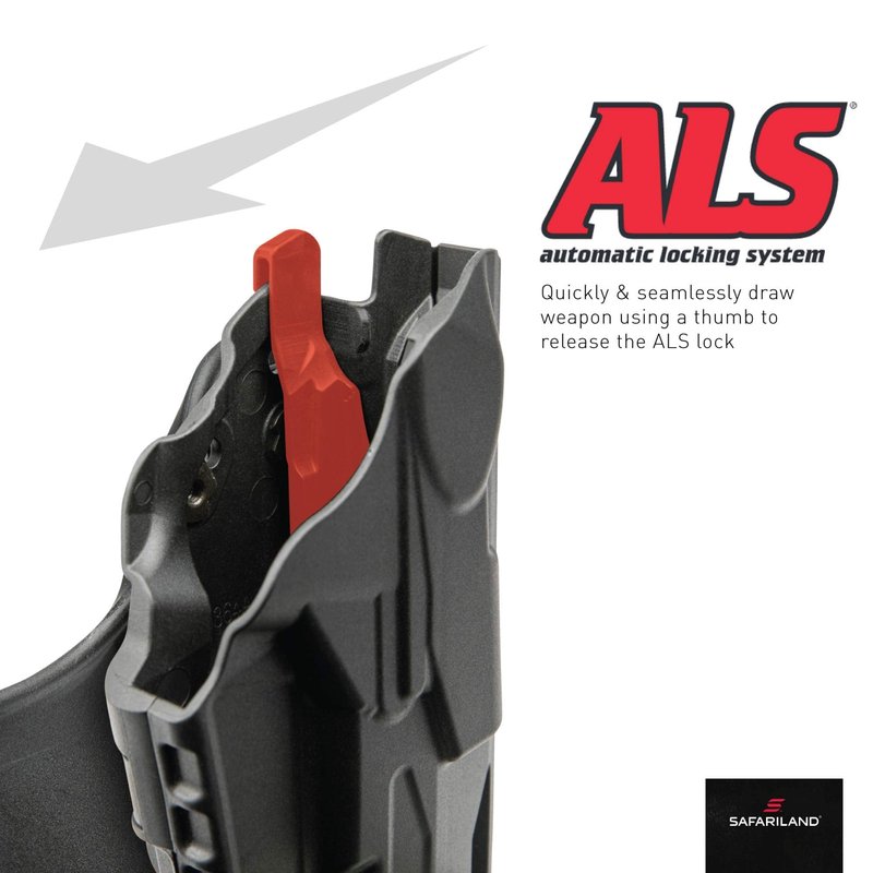 Safariland 6390RDS - ALS Mid-Ride Level 1 Retention Duty Holster, Beretta Storm PX4, Mid-Ride, STX Basketweave Black, Right Hand