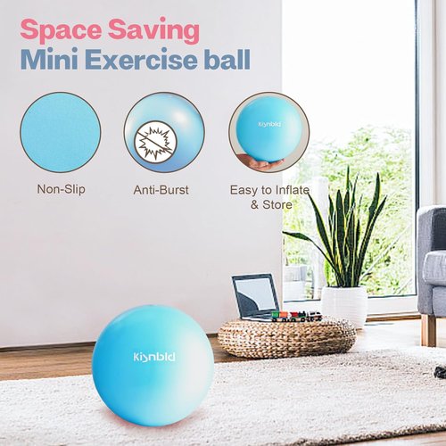 Kisnbld 9-Inch Mini Pilates Ball - Anti-Burst, Slip-Resistant Yoga Ball for Stability & Core Strength