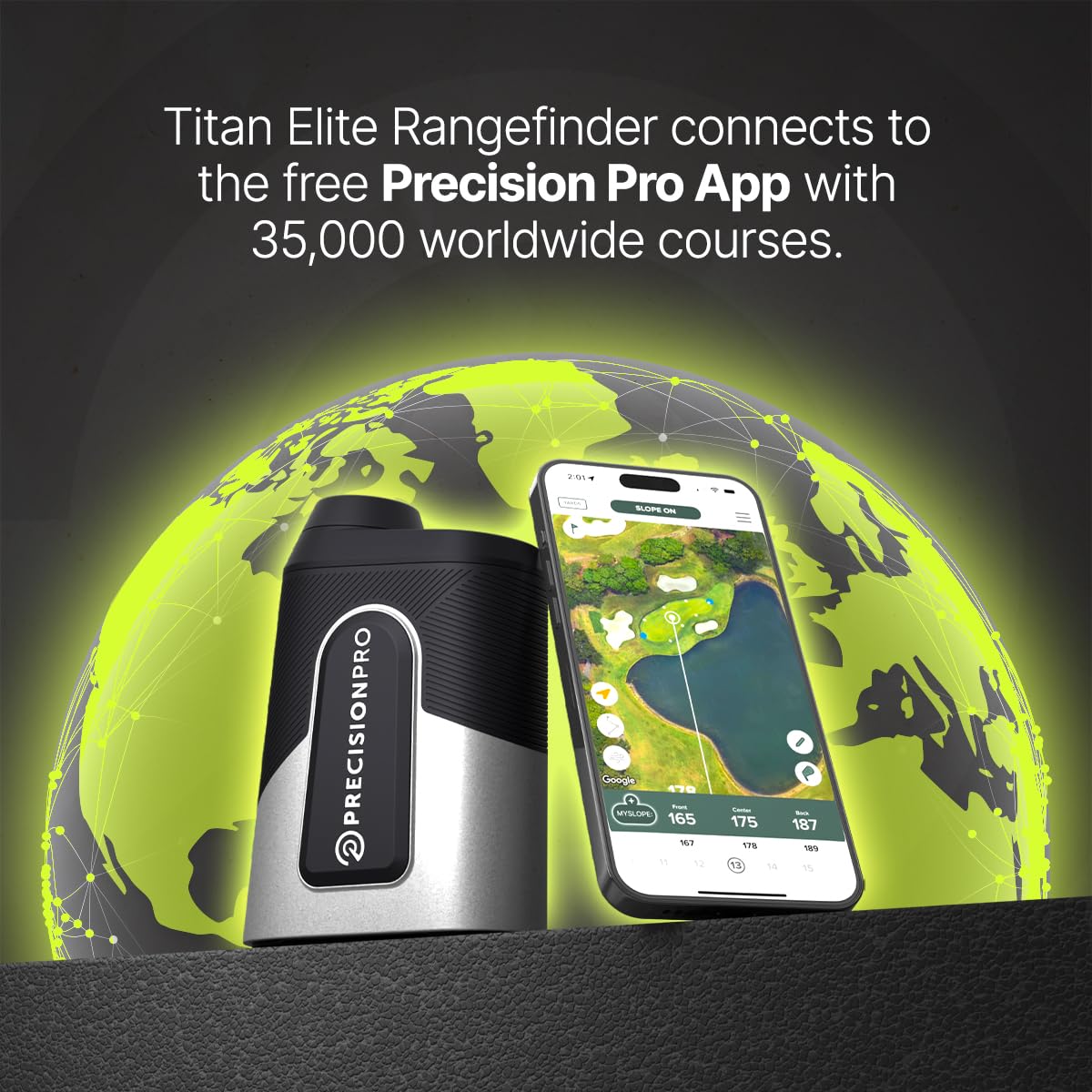 Precision Pro Titan Elite Golf Rangefinder with GPS. Golf Range Finder with Built in GPS, Distances, Slope Switch, Magnetic Grip, Waterproof, Tournament Legal, 999 Yard Range Finder Golf Laser