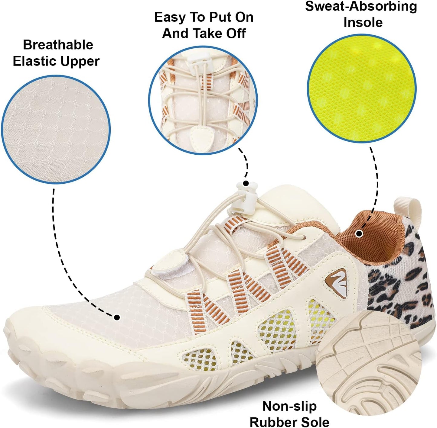 XIHALOOK Quick Dry Athletic Water Shoes - Unisex Barefoot Design for Beach, Hiking & Kayaking