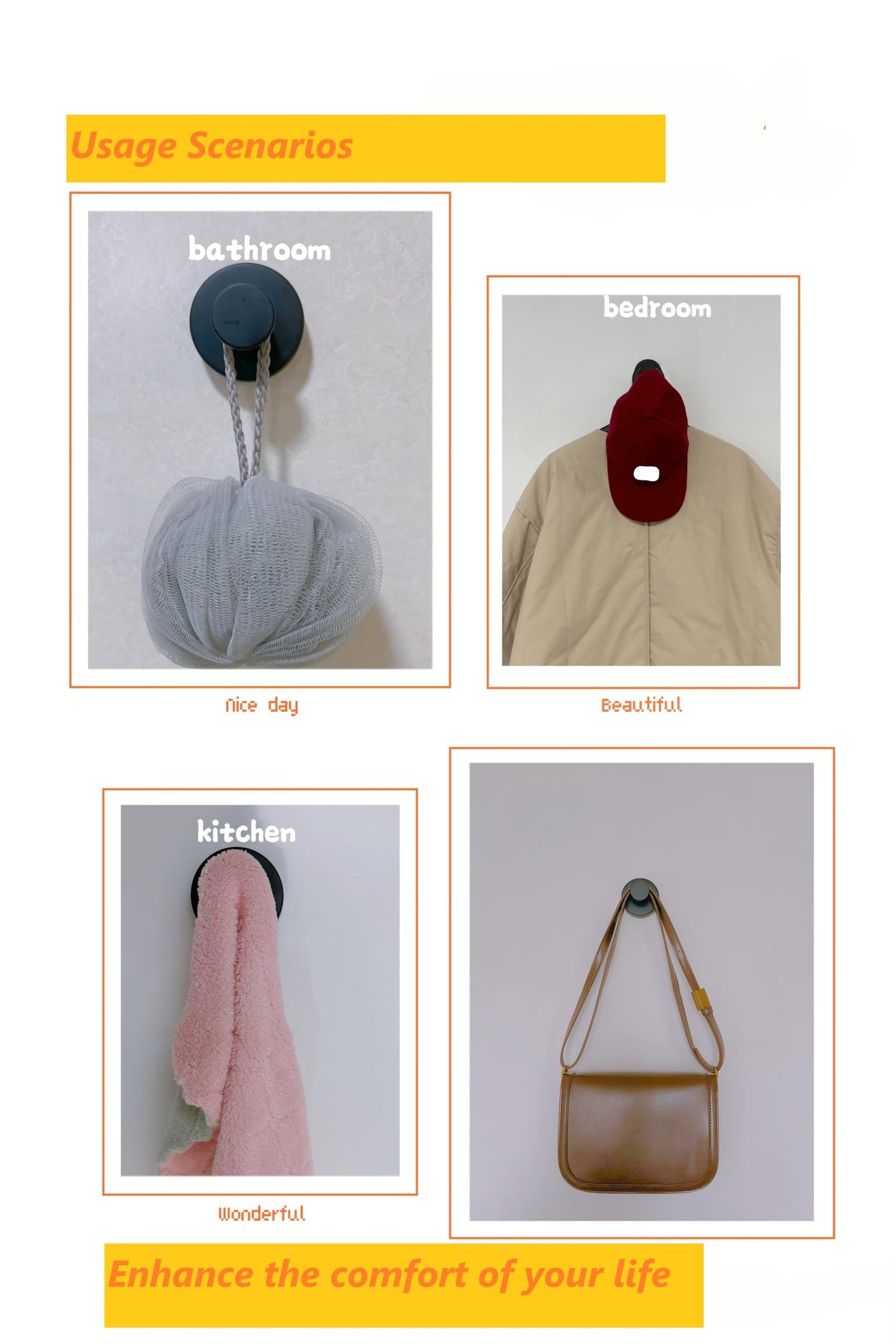 tituouou 304 Stainless Steel Suction Cup Hooks for Shower(2-Pack) Hook for Inside Shower for Hanging 22lbs(Max) No Drill Suction Hooks for Bathrooms Kitchen Glass to Hang Loofah Towels Robe