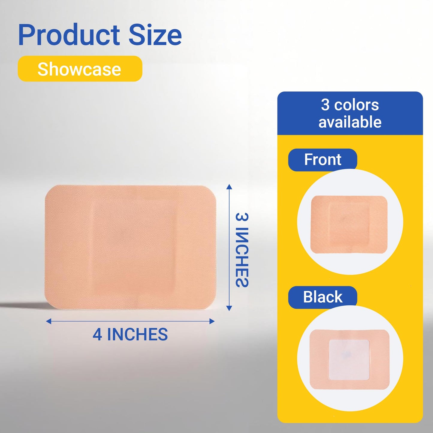 200 Pack Large Adhesive Fabric Bandages,3"x4" Flexible Wound Bandages