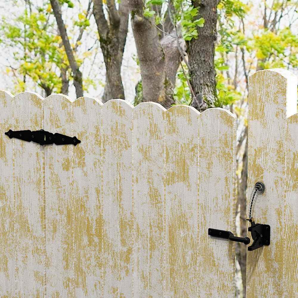 skysen 2 Pack Self Locking Fence Gate Latch Carbon Steel Black/Lock Post Mount with Stainless Steel Spring Cable Pull(JLXSDS-2)