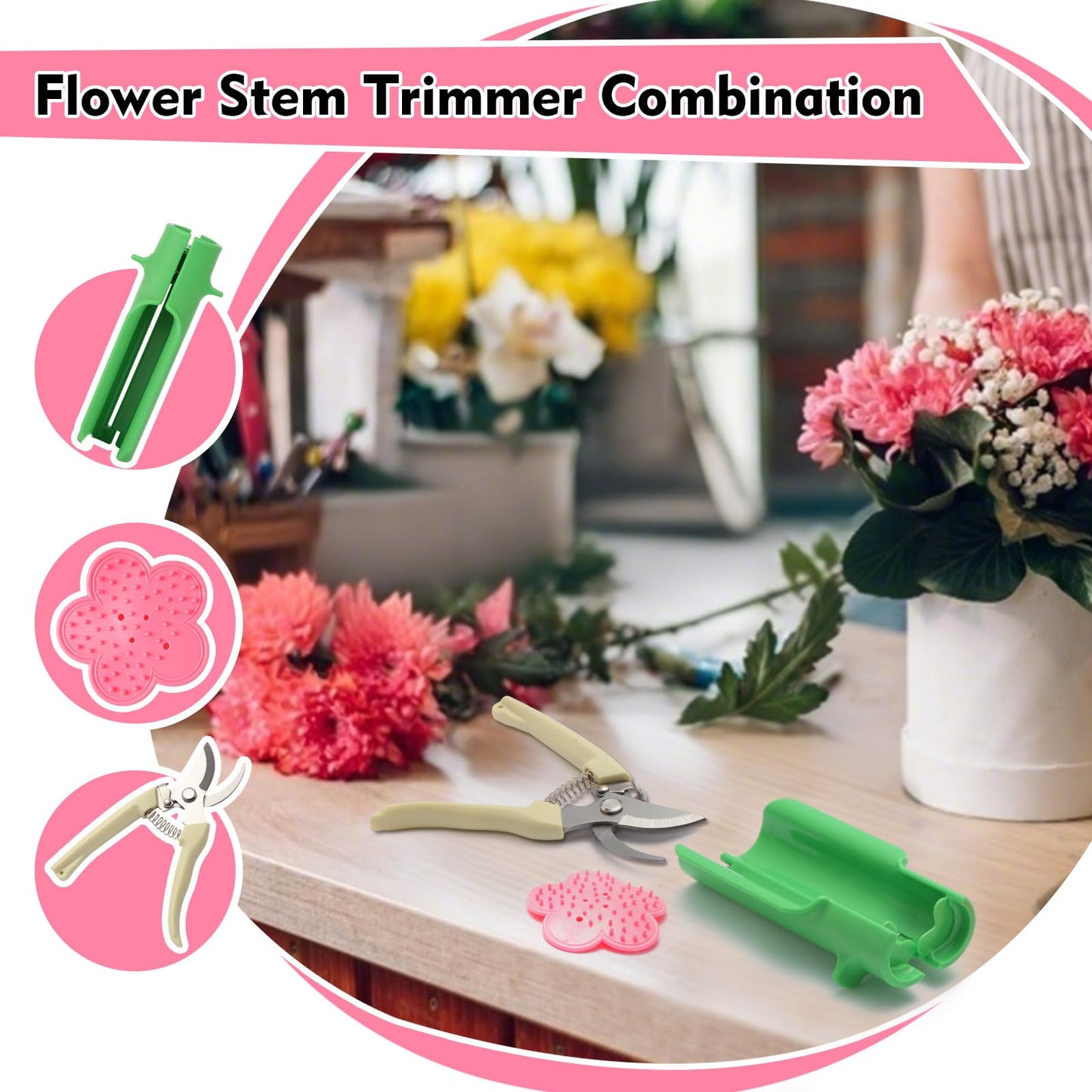 Rose Thorn Stripper Tool, Zhoujitong - 3-in-1 Professional Rose Dethorner, Florist Supplies, Florist-Grade Thorn Remover for Roses with Safety Guard for Bouquets and Pruning