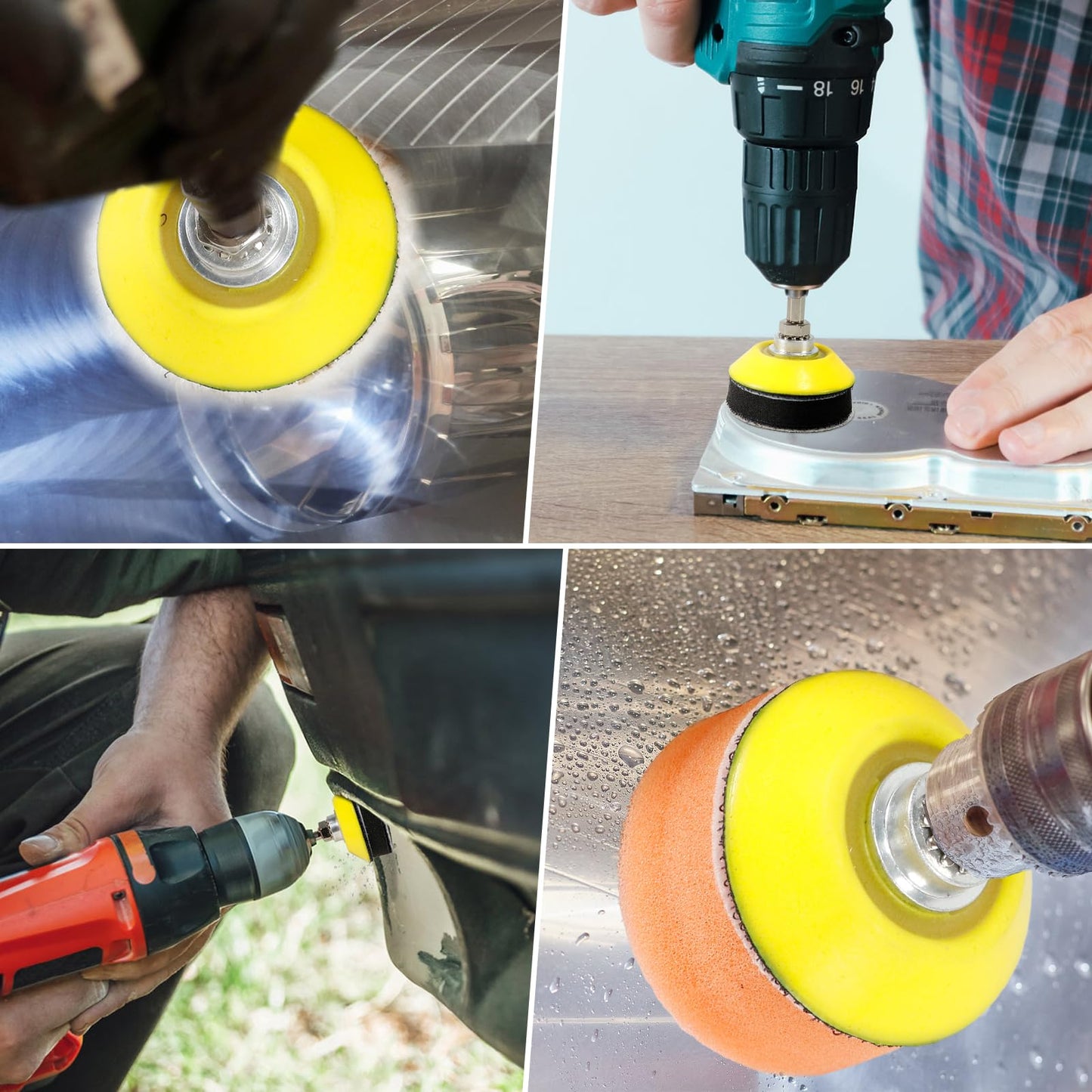 Pukamam 331 PCS 2 Inch Wet Dry Sanding Discs Grit 60 80 120 150 180 240 320 400 600 800 1000 1500 2000 3000 5000 10000 Hook and Loop for Drill Sanding Attachment