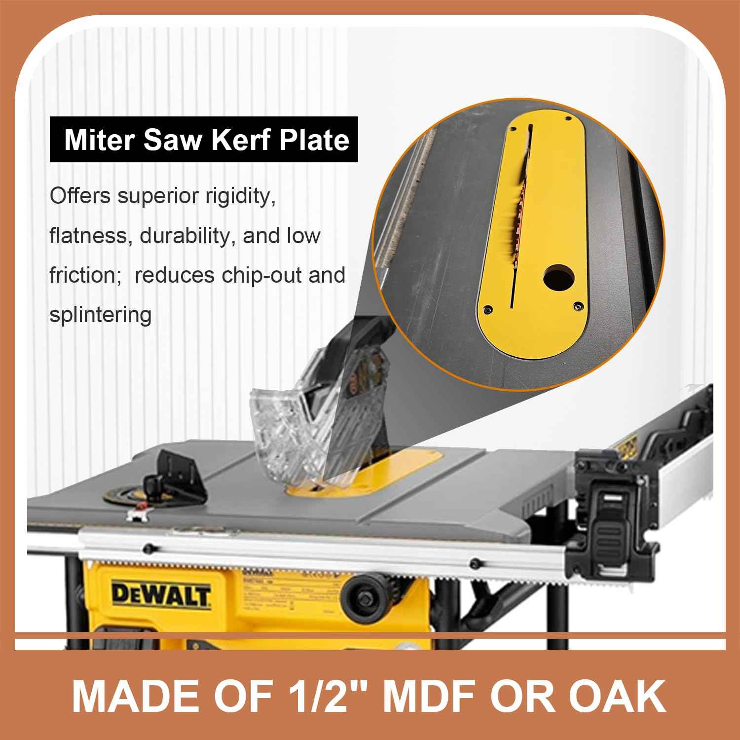 Powswopx 3 Pack Zero Clearance Inserts Laminated Fit for DeWalt DWE7485 DCS7485B, DCS7485T1 with riving Knife Slot (13 x 3.75)