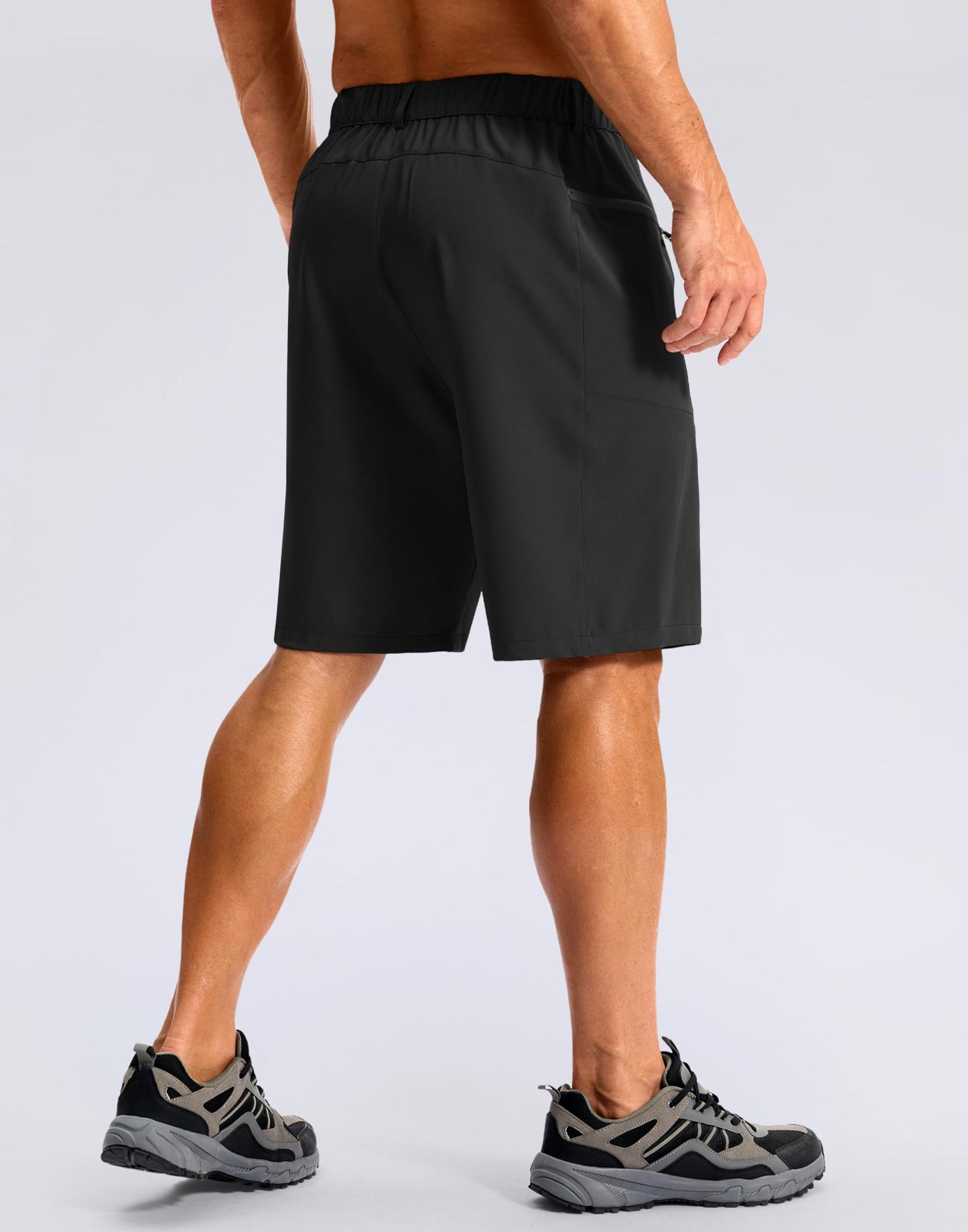 G Gradual Men's Casual Shorts 9" Lightweight Hiking Golf Zipper Pockets Stretch Quick-Dry Breathable Shorts for Travel Work Summer Black