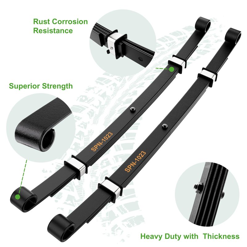 10L0L Heavy Duty Golf Cart Rear Leaf Spring Kit 4-Leaf Leaf Spring with Bushings & Sleeves Fits Club Car Precedent/Onward 2004+