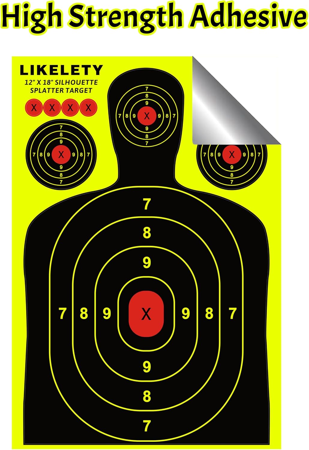 Silhouette 12x18 Inch Adhesive Splatter Shooting Targets - 10/25/50 Pack for Indoor/Outdoor Practice