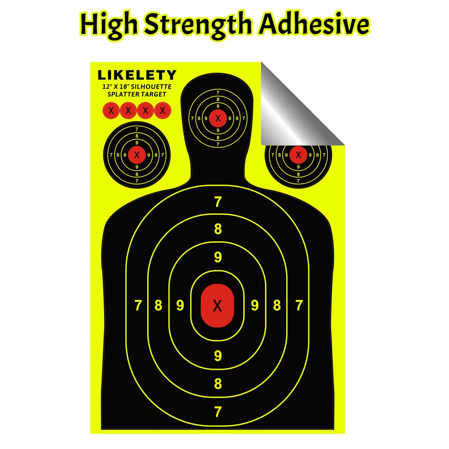 LikeLety 12" x 18" Splatter Targets, Adhesive, Reactive, Shooting Target