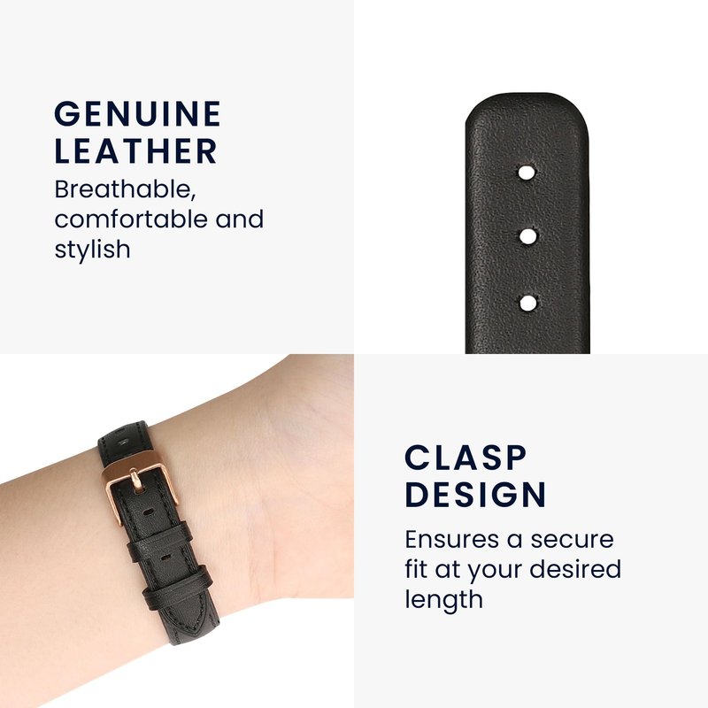 kwmobile Real Leather Watch Strap Compatible with Garmin Lily Sport - Fitness Tracker Replacement Sports Wristband with Clasp