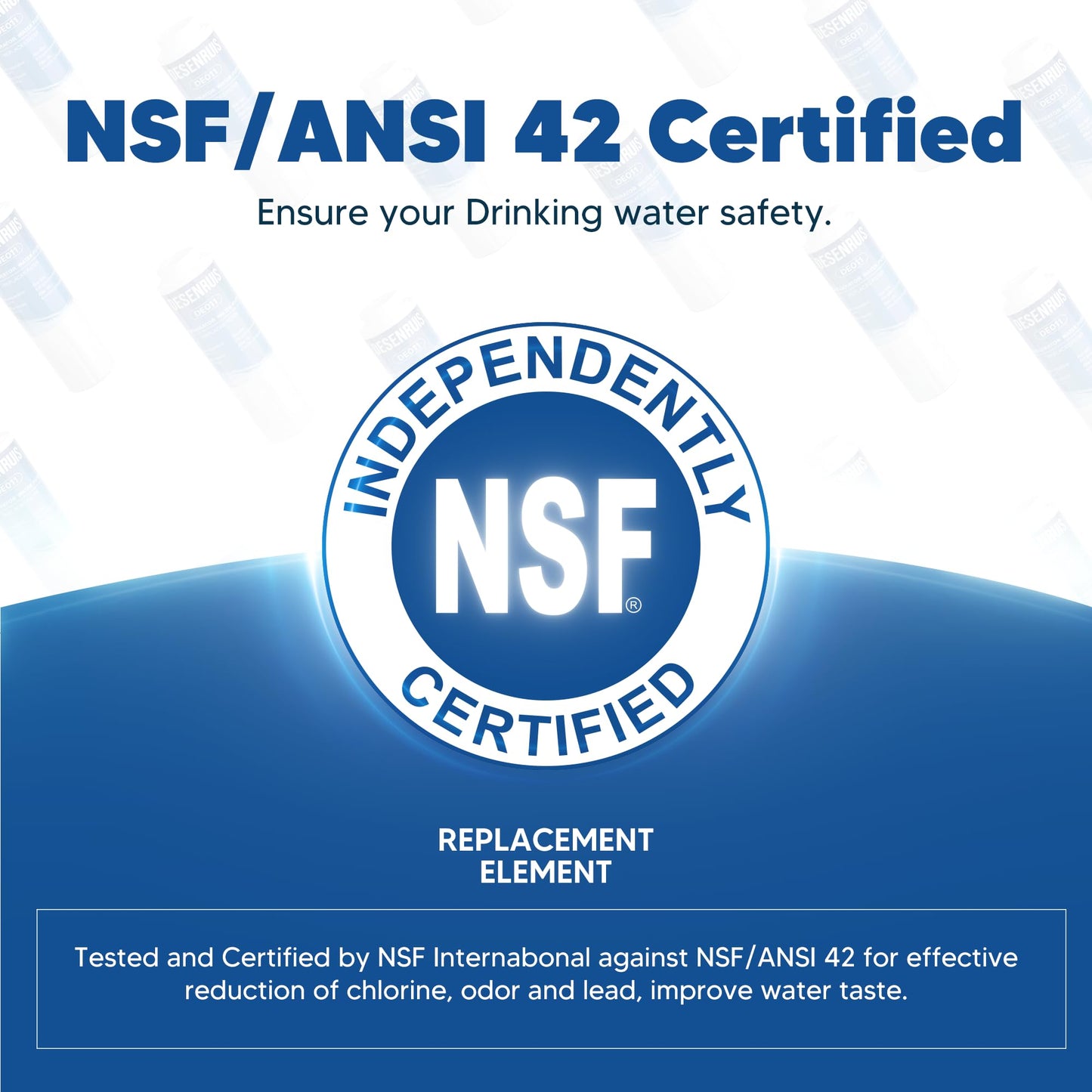 UKF8001 Replacement Compatible with Filter 4, EDR4RXD1, 4396395, UKF8001AXX, UKF8001AXX-200, UKF8001AXX-750, PURICLEAN II, Reduces 99% Chromium, Lead, PFOA and PFOS, 3 Pack, By DESENRUIS