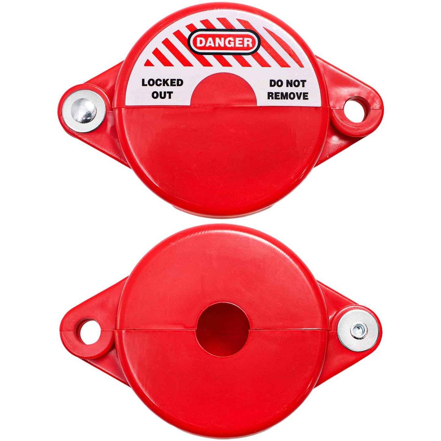 Foraineam Water Spigot Lock Device and Safety Padlock, 4 Sets, Rotating Secure Gate Valve Lockout Device for 1 to 2-1/2 Inch Dia Valve Handles, Outdoor Faucet, Hose Bib Locks, Propane Tank Lock