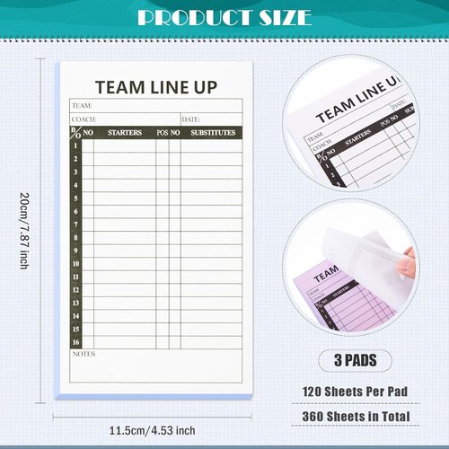 FOBSME Baseball Softball Lineup Cards - 30 Games, 16 Player Rosters | 4.53 x 7.87 Inch Scorebook
