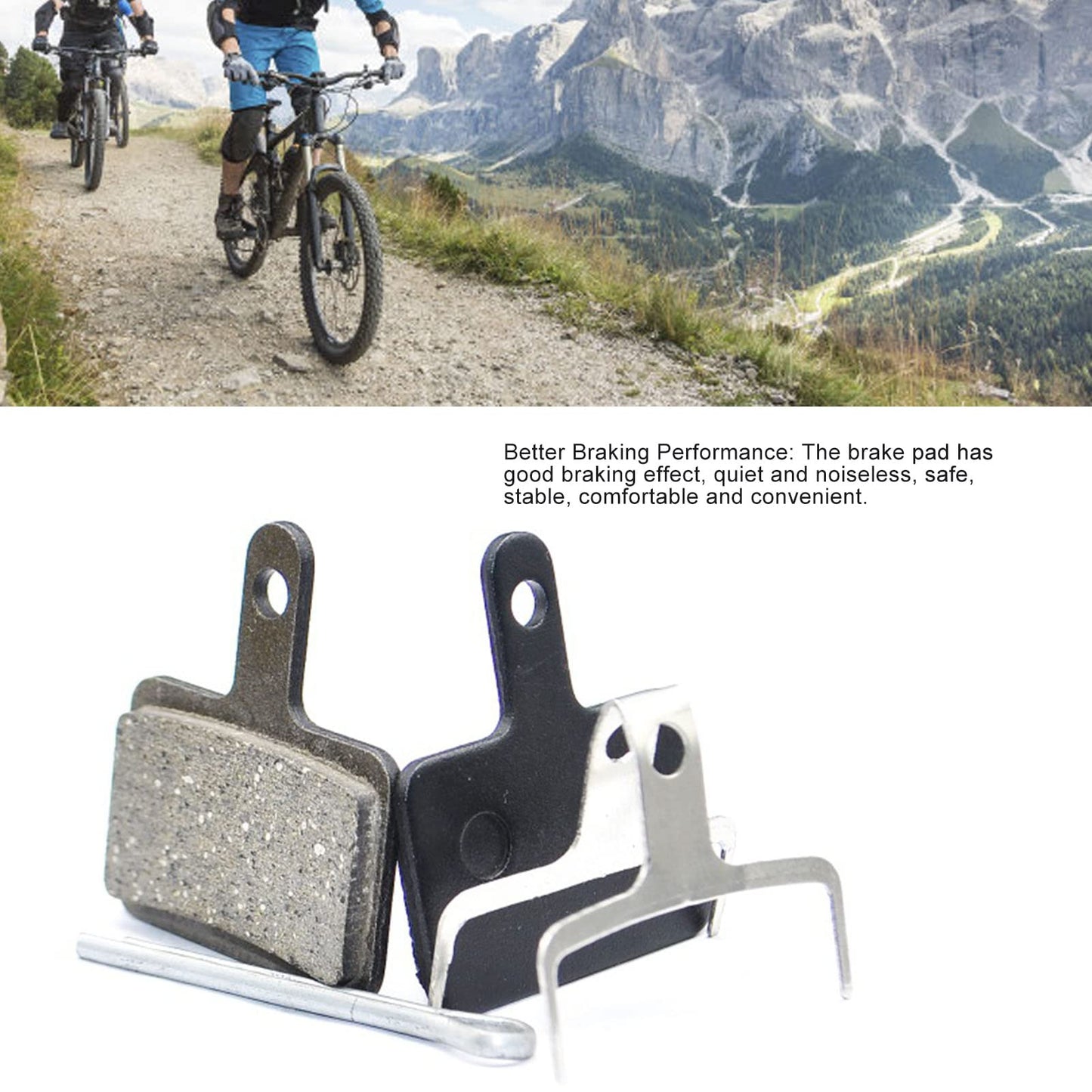 Bike Brake Pads, 5 Pairs Resin Semimetal Bike Disc Brake Pads Mountain Bike Brake Pads Bike Parts for Mountain Bike Road Bike