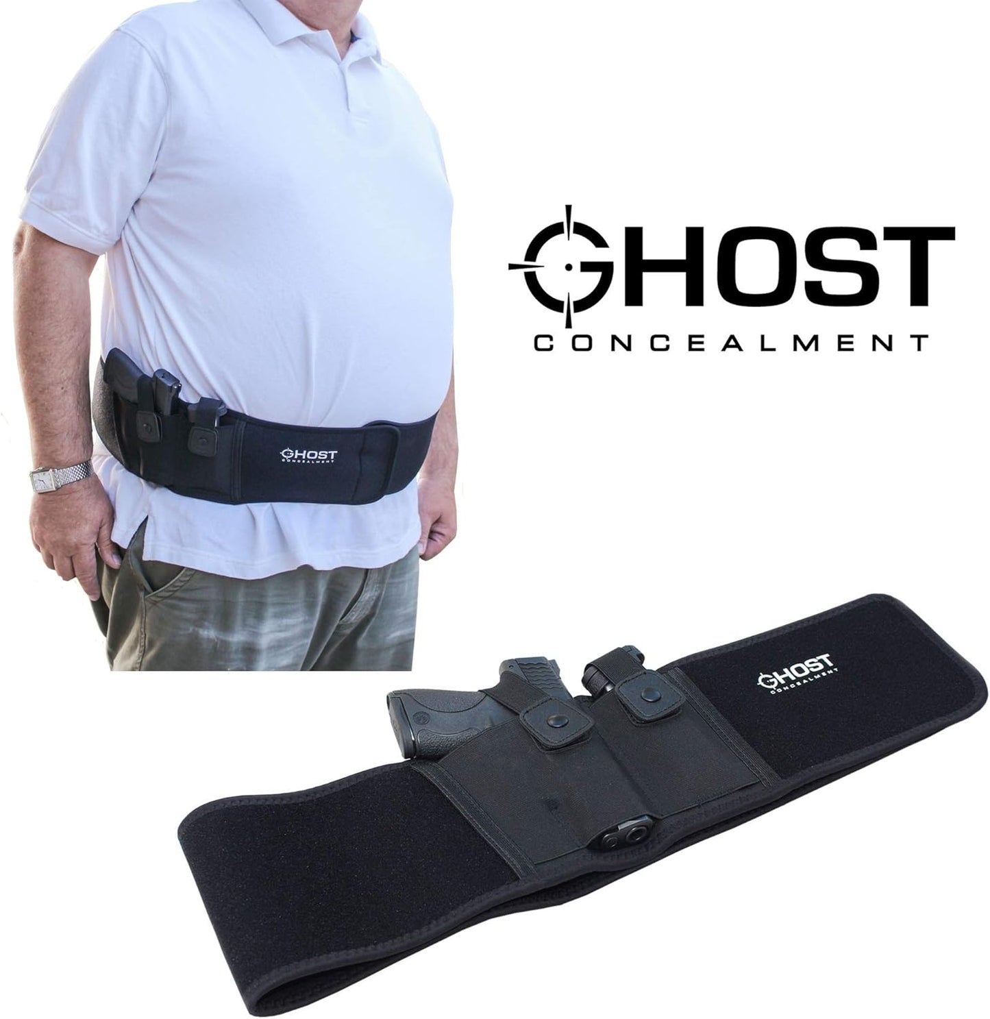 Skiennix Belly Band Holster - Concealed Carry for Men & Women | Fits Glock 19, 17, 42, 43 & More