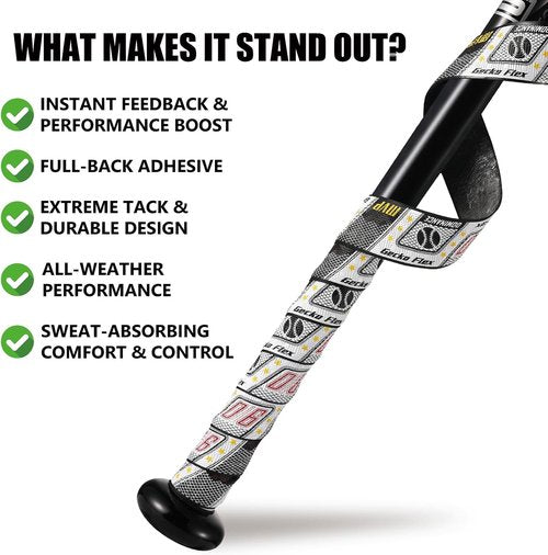 Greek Key 1.1mm Bat Grip Tape - Double-Stamping Textured, Non-Slip, All-Weather Performance, Precut for Easy Install