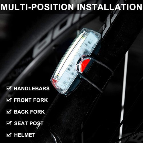 Bike Front Light USB Rechargeable-Super Bright LED Bicycle Headlight with Low Battery Indicator and Modes Memory Functions-Powerful Lumens for Cycling Safety Flashlight (White)