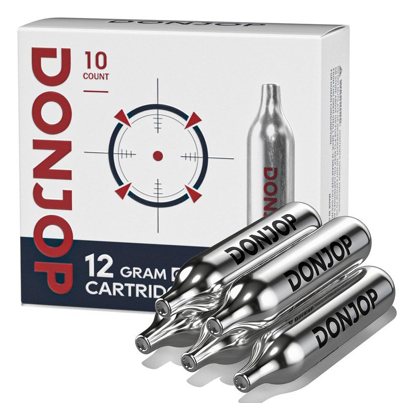 10 Pack 12G C02 Cartridges Non-Threaded, C02 cartridges BB Gun, C02 BB Pistol, C02 Airsoft Pistol, and C02 Paintball Markers,Snug Fit & Solid Seal