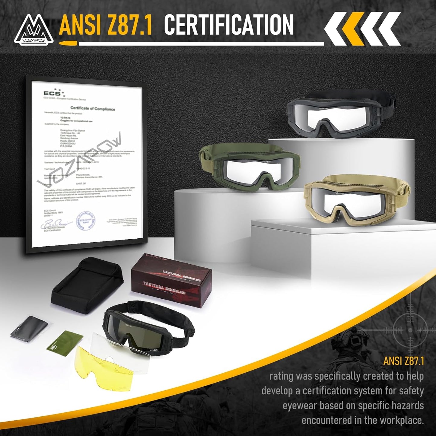 Skiennix Shooting Glasses - Anti-Fog Airsoft Goggles for Clear Vision | Durable & Lightweight