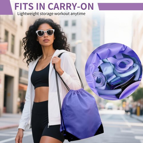 HAKELPOK Pilates Kit for Home Workouts Yoga for Women-12-Piece with Ring,Yoga Ball,5 Resistance Bands,Figure-8 Band,Arm Stretcher,Grippy Socks,Storage Bag for Toning,Strength & Flexibility(Purple)