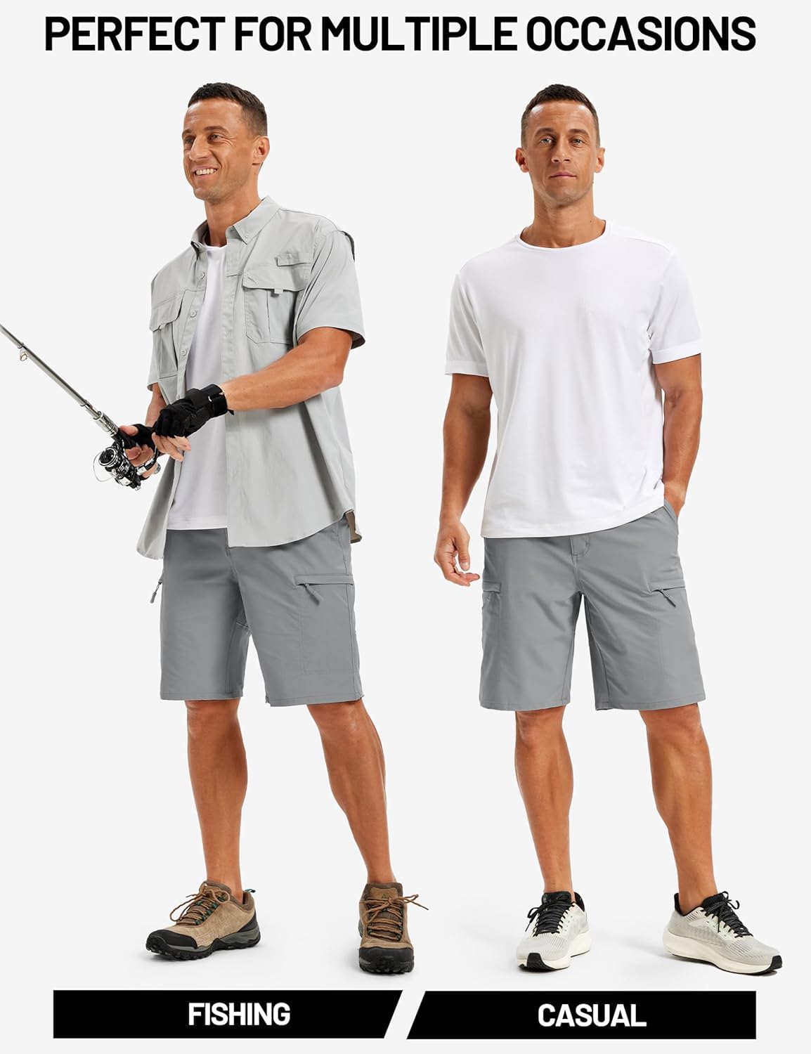 TACVASEN Men's Hiking Cargo Shorts - Quick Dry Lightweight Tactical Shorts with Multi Pockets | Outdoor & Fishing