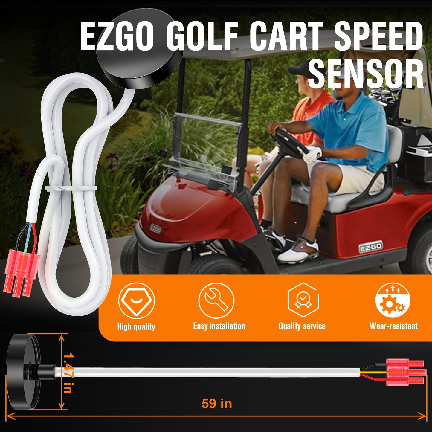 GODCTSUP EZGO Speed Sensor, Golf Cart 36V Speed Sensor for EZGO PDS 2000-UP Electric Golf Carts, OEM# 73327G01, 73327-G01