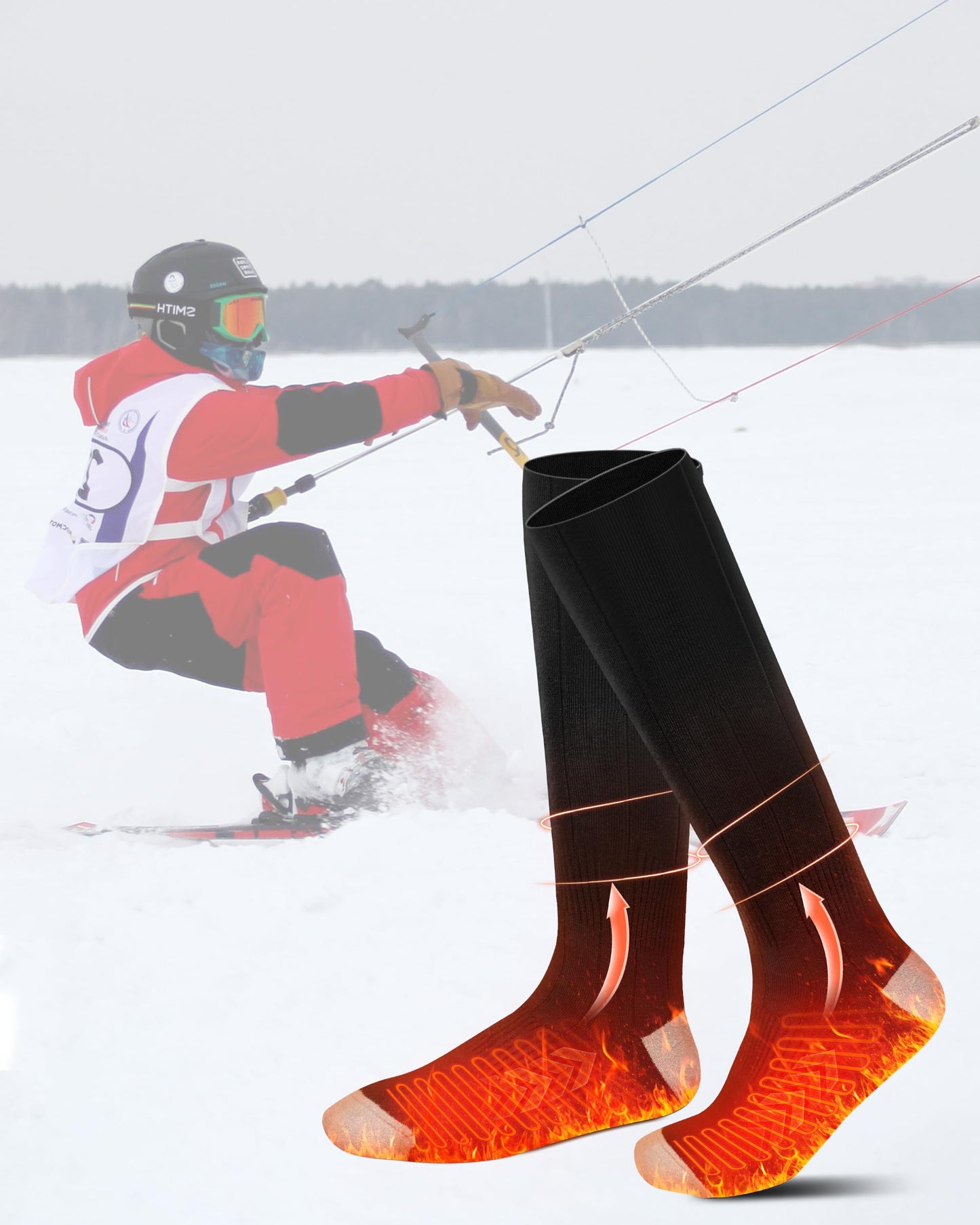 Heated Socks for Men Women, Electric Thermal Socks with DC3.5 Plug & 5V Input (Battery Not Included), Ideal for Hiking, Hunting, Skiing & Cold Weather Outdoor Gear