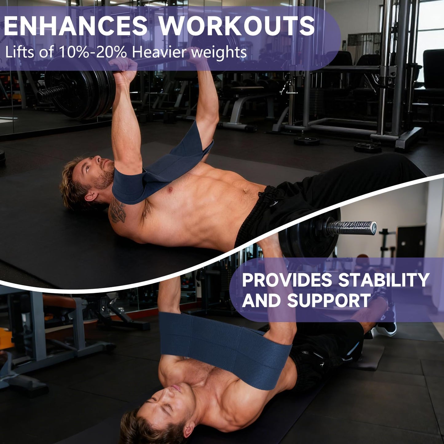 FAMJOALE Bench Press Band Sling, Power Weight Lifting Slingshot Blaster for Men and Women, Push Up Exercise Bench Gym Workout Equipment for Elbow Fitness, Chest Builder, Powerlifting, Blue