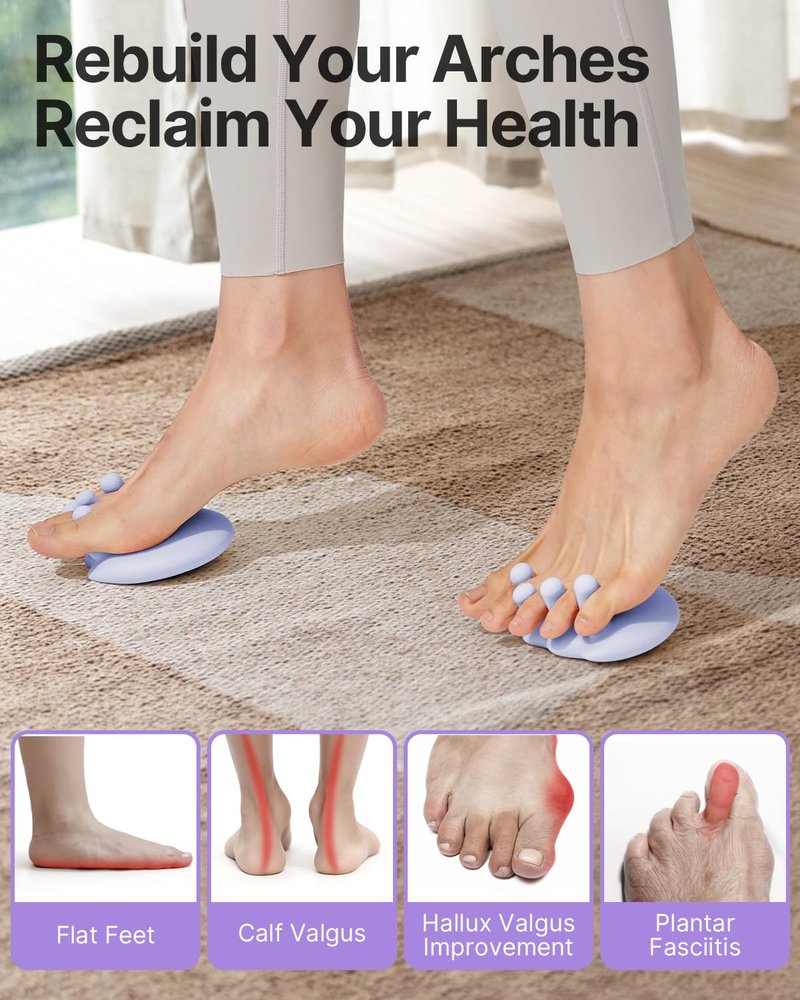 YOTTOY Foot Arch Trainer for Flat Feet, Plantar Fasciitis Relief &Arch Support Strengthening, Portable Arch Metatarsal Exercise Brace for Home and Gym (Blue)