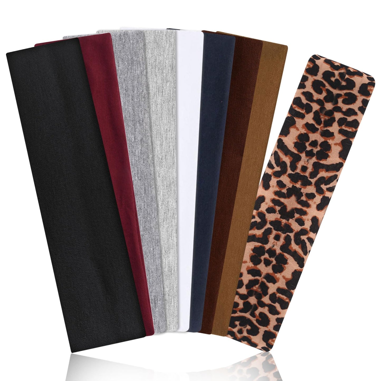 Burcoya 9 Pack Headbands for Women Non Slip Elastic Womens Headbands Head Bands for Women's Hair Soft Cotton Cloth Fashion Headband for Daily Workout Sports Running Yoga
