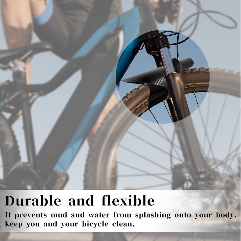 salbsever 2 Sets Mountain Bike Fender Rear and Front Compatible Bicycle Mudguard Adjustable 29" Plus Size with 15 Cable Ties for Fat Bike Wheel Sizes and All Disc Brake Bicycles