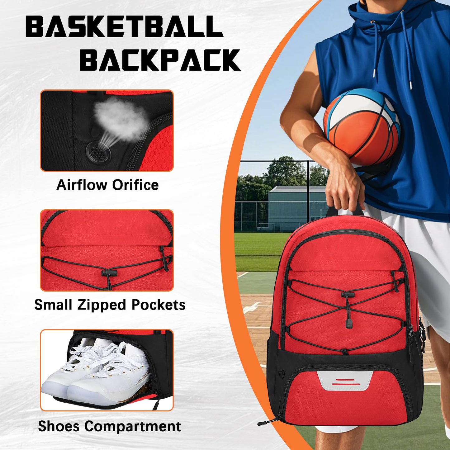 Goloni Soccer Backpack Bag with Separate Ball & Cleat Shoe Compartment, Waterproof Volleyball Basketball Backpack Sports Gym Backpack for Teen Girls Boys Men Women Kids