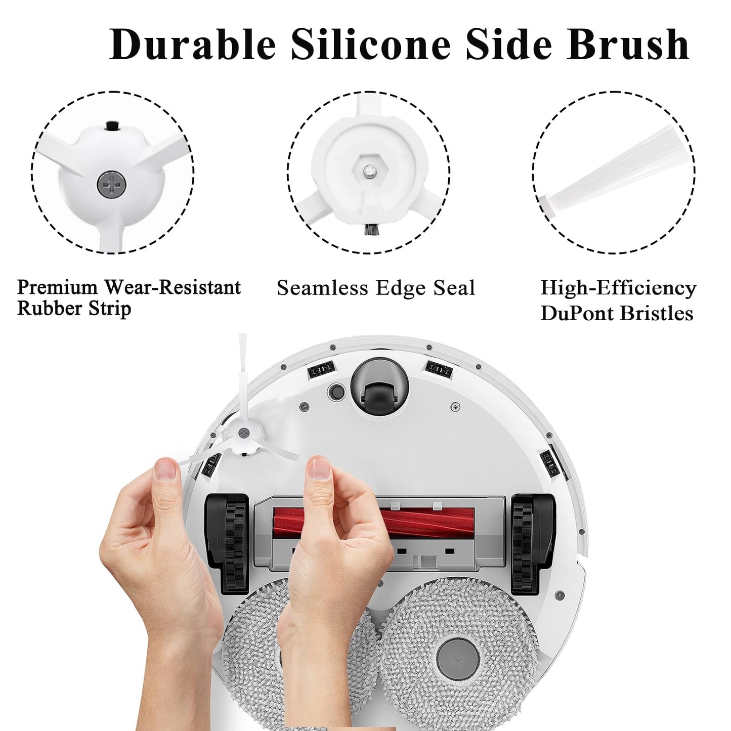 Soniicmomo Side Brushes Replacement Compatible with Roborock Q Revo/Qrevo S/Qrevo Pro/Qrevo Master/S8/S8+/ S8 Pro Ultra/Q5/Q7/Q7Max/Q8 Max/S7/S7 Max Ultra/S7 MaxV/S6/S5/S4/E2/E3/E4/E5 Robot Vacuum