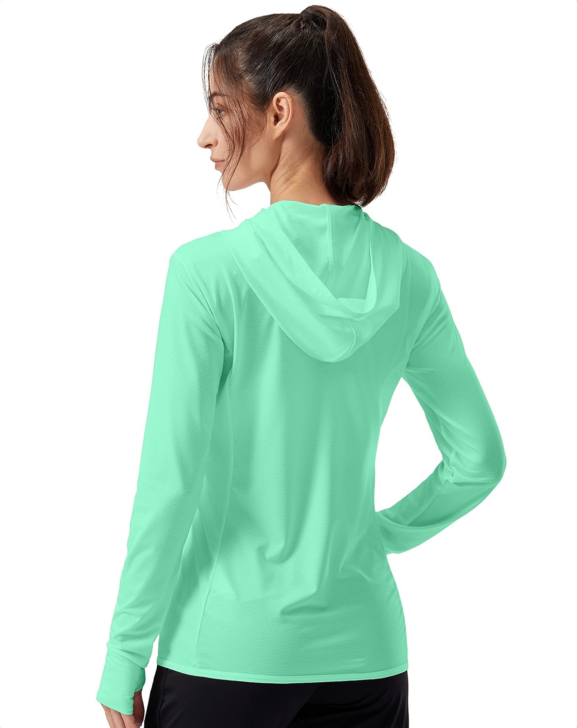 Soothfeel Women's Lightweight UPF 50+ Sun Protection Hoodie Jacket | Long Sleeve Outdoor Shirt with Pocket