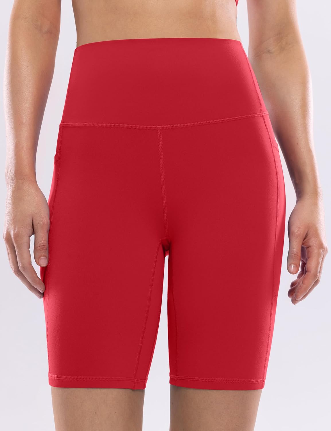 POSHDIVAH Women's Creamluxe Yoga Shorts - High Waisted with Pockets | Available in 2.5"/4"/6"/8"/10" Sizes