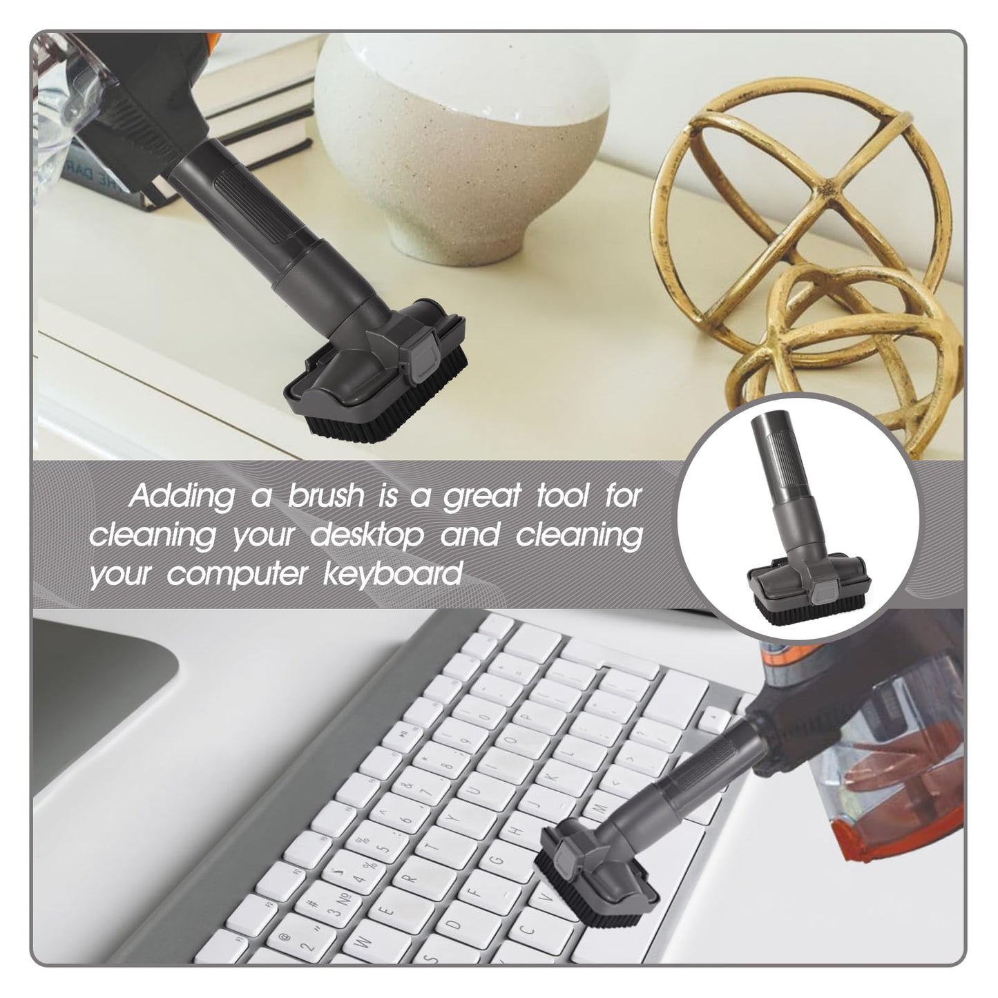 Vacuum Replacement Parts Compatible With Shark Rocket HV300 HV301 HV320 HV322 Series, Rotator NV751 NV752 NV600 NV650 NV680 NV681 Vacuum Accessories two-in-one Removable tool Brush and Slot Brush tool