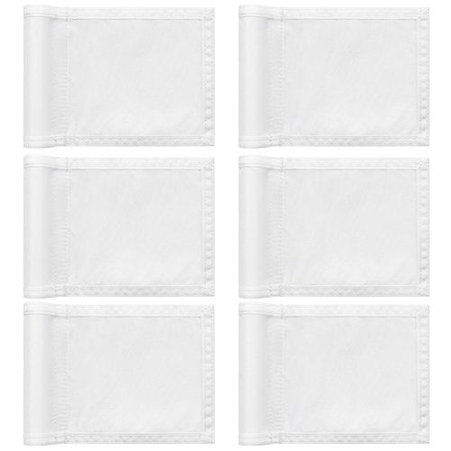 Oudain 6 Pcs Golf Target Flag with Tube Inserted Waterproof Putting Golf Flags 420D Nylon Mini Pin for Yard Indoor Outdoor Backyard Garden Portable, 8 x 6 Inch(White)
