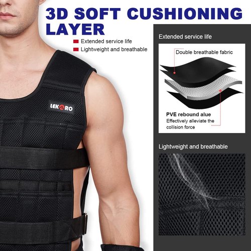Adjustable Weighted Vest for Men Women, Workout Weight Vest, Weighted Training Vest with Removable Steel Plates for Strength Training & Cardio