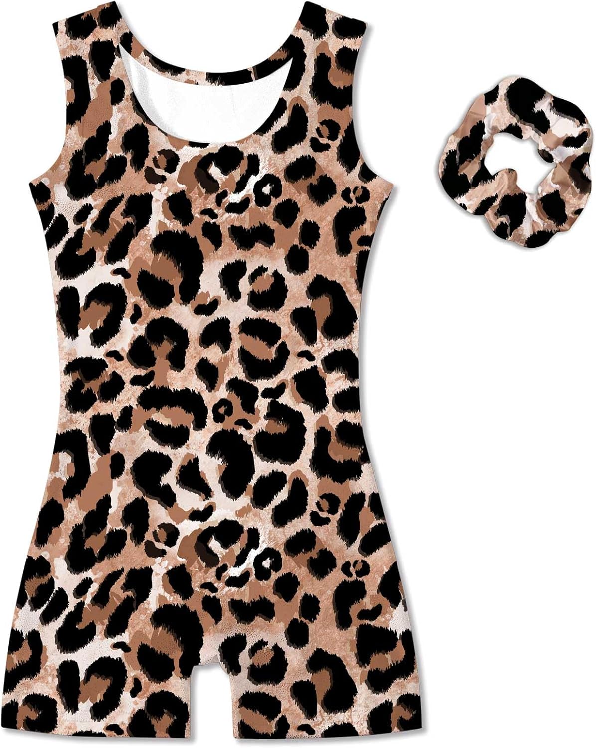 Vogseek Girl's Gymnastic Leotards | Sparkle Dance Unitards with Hair Scrunchie | Sizes 4-12Y