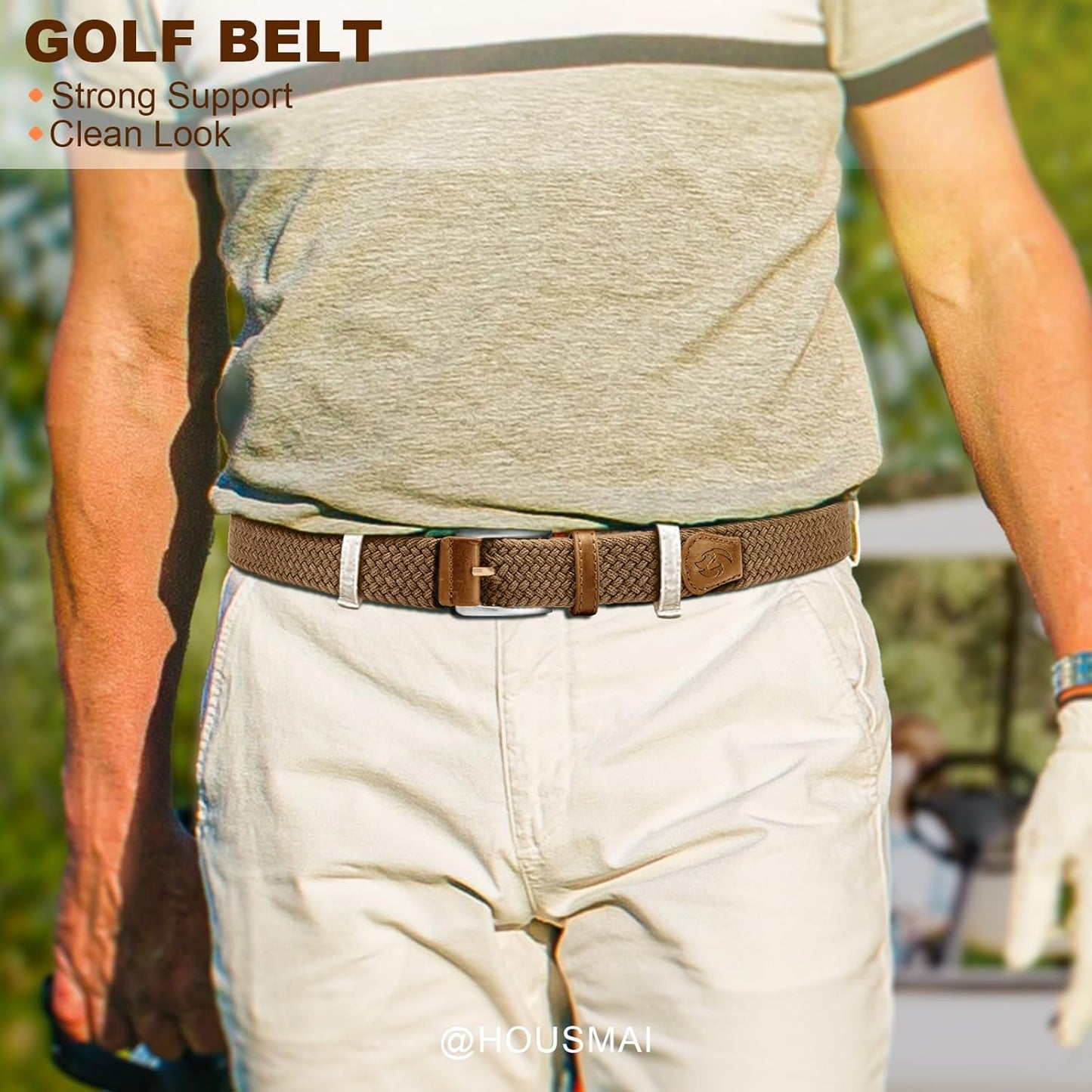 Skiennix Stretch Braided Belt for Men - Elastic Woven Golf Belt 1 3/8" | Perfect for Casual Wear