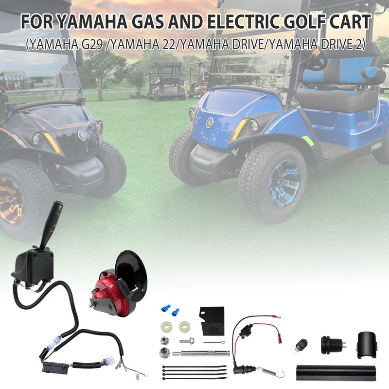 Orle Oko Golf Cart Turn Signal Kit for Yamaha,9-Pin Plug Upgrade Wiring Harness Kit with Horn Brake Light Switch,12V Plug and Play Time Delay Brake