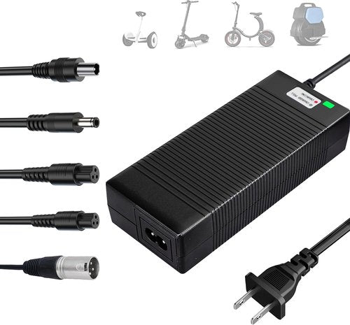 EVAPLUS 42V 2A Fast Charger - UL Certified with 5 Type Plugs for 36V Lithium Batteries | Compatible with Pocket Mod & Electric Scooters