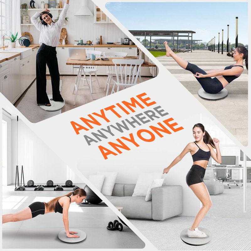 Yes4All Ab Twister Board, Waist Twisting Disc for Aerobic Exercise and Full Body Toning, Grey