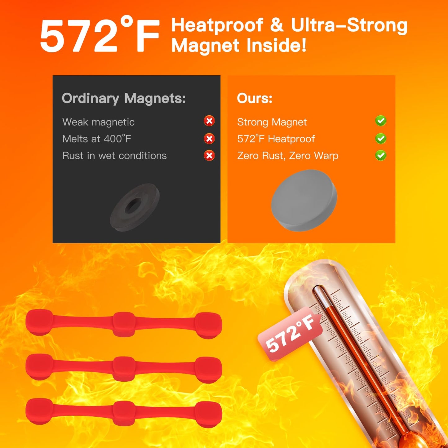 Air Fryer Magnets for Parchment Paper, Upgraded Powerful Magnetic Silicone Buckle for Holding Down Parchment Paper Liners, Lock Disposable Liners Safely and Prevent Paper to Burn